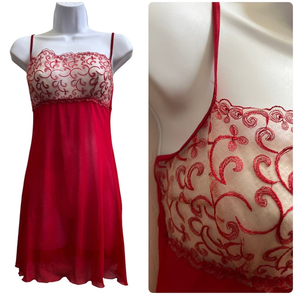 Y2K Cosabella Tear Sheer Bodice Lingerie Chemise Slip Large Romantic Sexy
